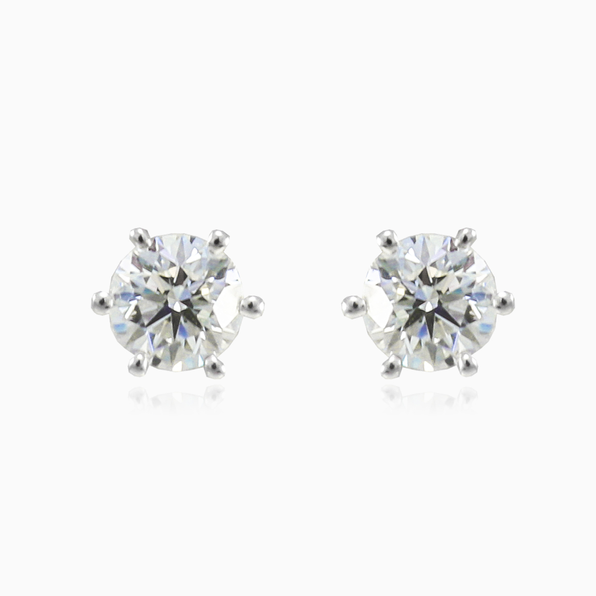 Six prong diamond studs woman Earrings Brillantino N.1