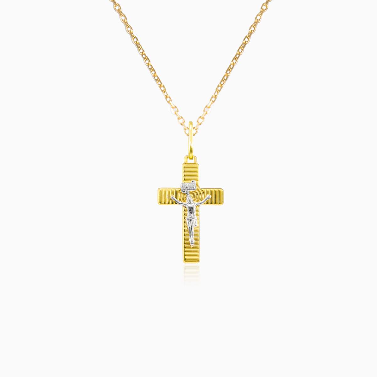 Modern yellow gold cross unisex Pendants Santa Croce N.1