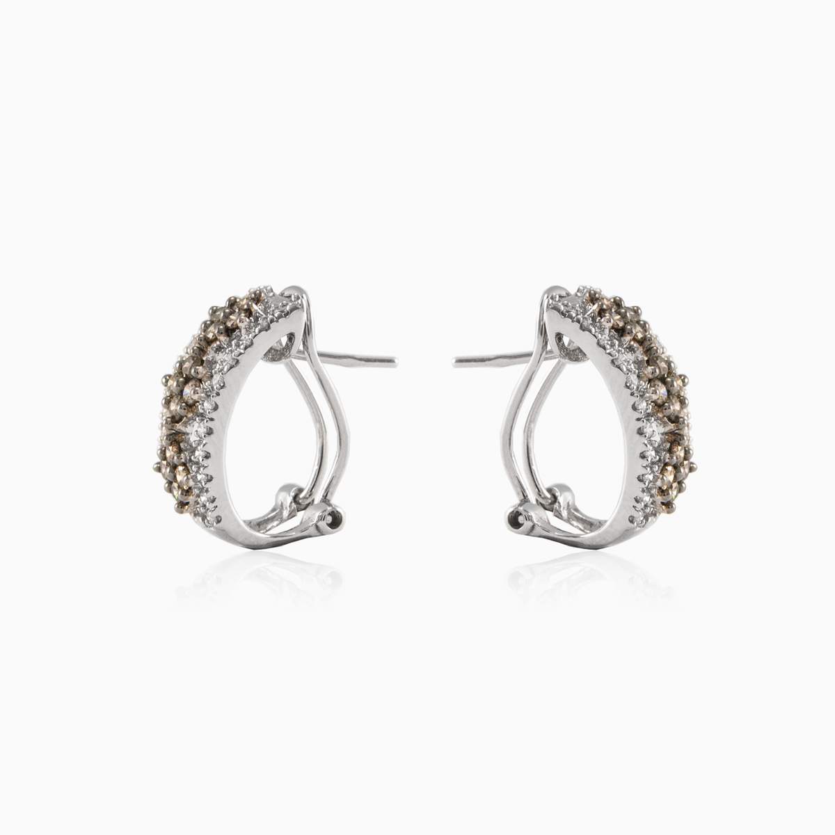 Zlaté náušnice s diamanty barvy champagne dámské Náušnice Brillantino N.2