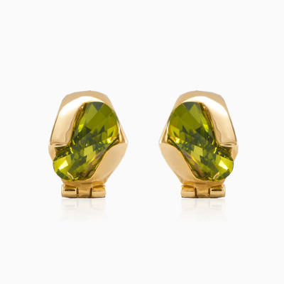 Pendientes de oro con moldavita mujer Pendientes Tinge