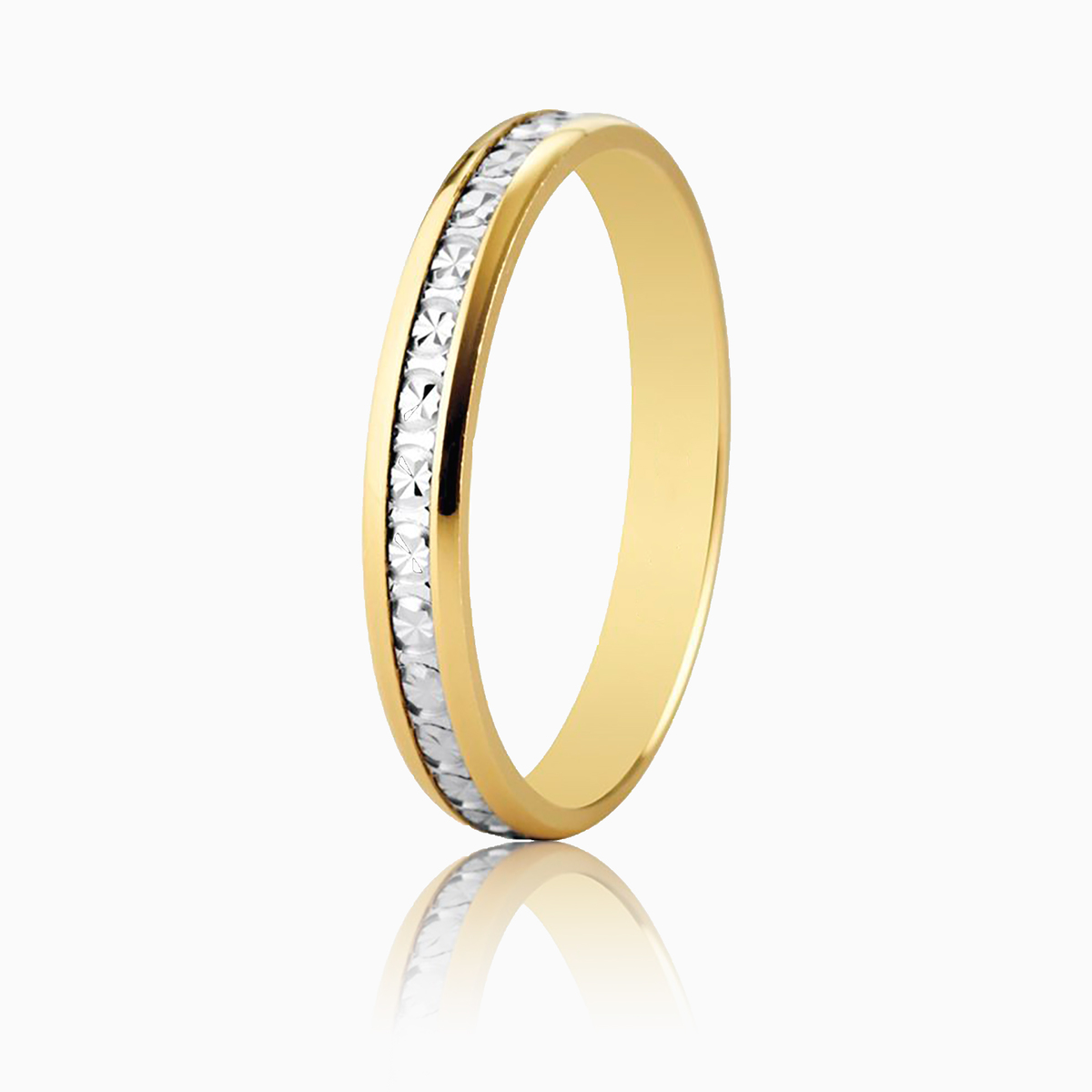 Wedding ring in 18k yellow and white gold Monte Cristo