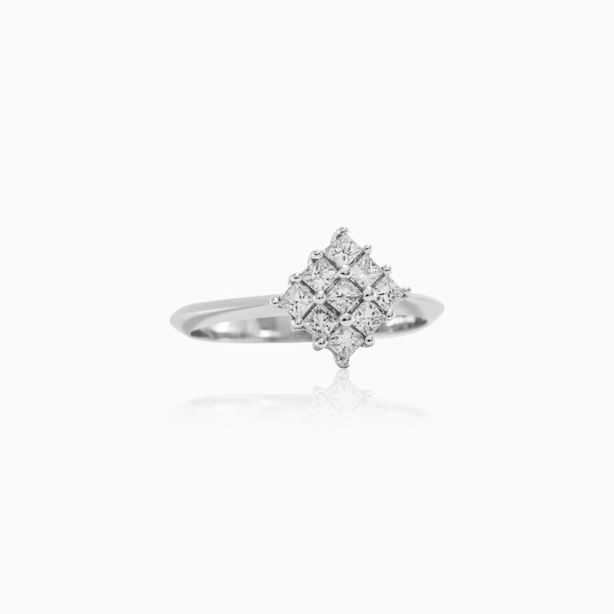 Square Diamond Ring woman Engagement rings Brillantino N.2