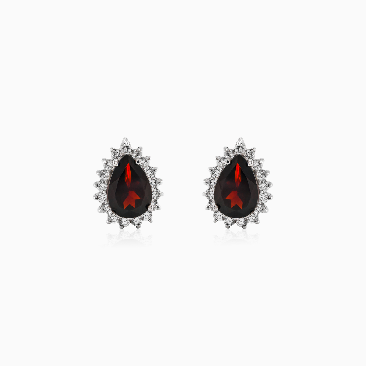 Pear Garnet earrings  woman Earrings Halo N.1