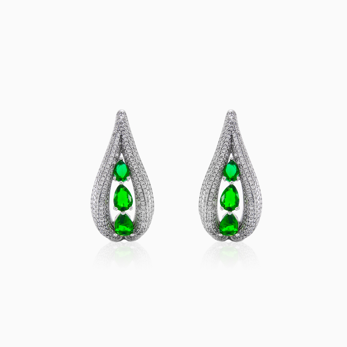 Pendientes de plata con cuarzo verde mujer Pendientes Colorino N.1