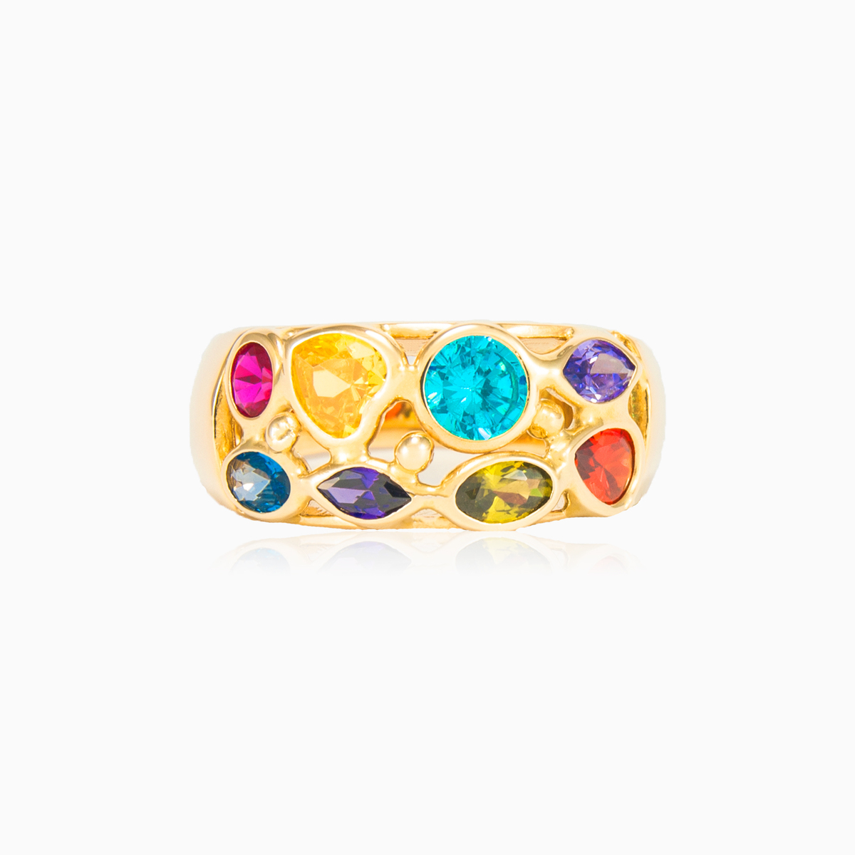 Anillo de banda ancha de mosaico  mujer Anillos Mosaico N.1
