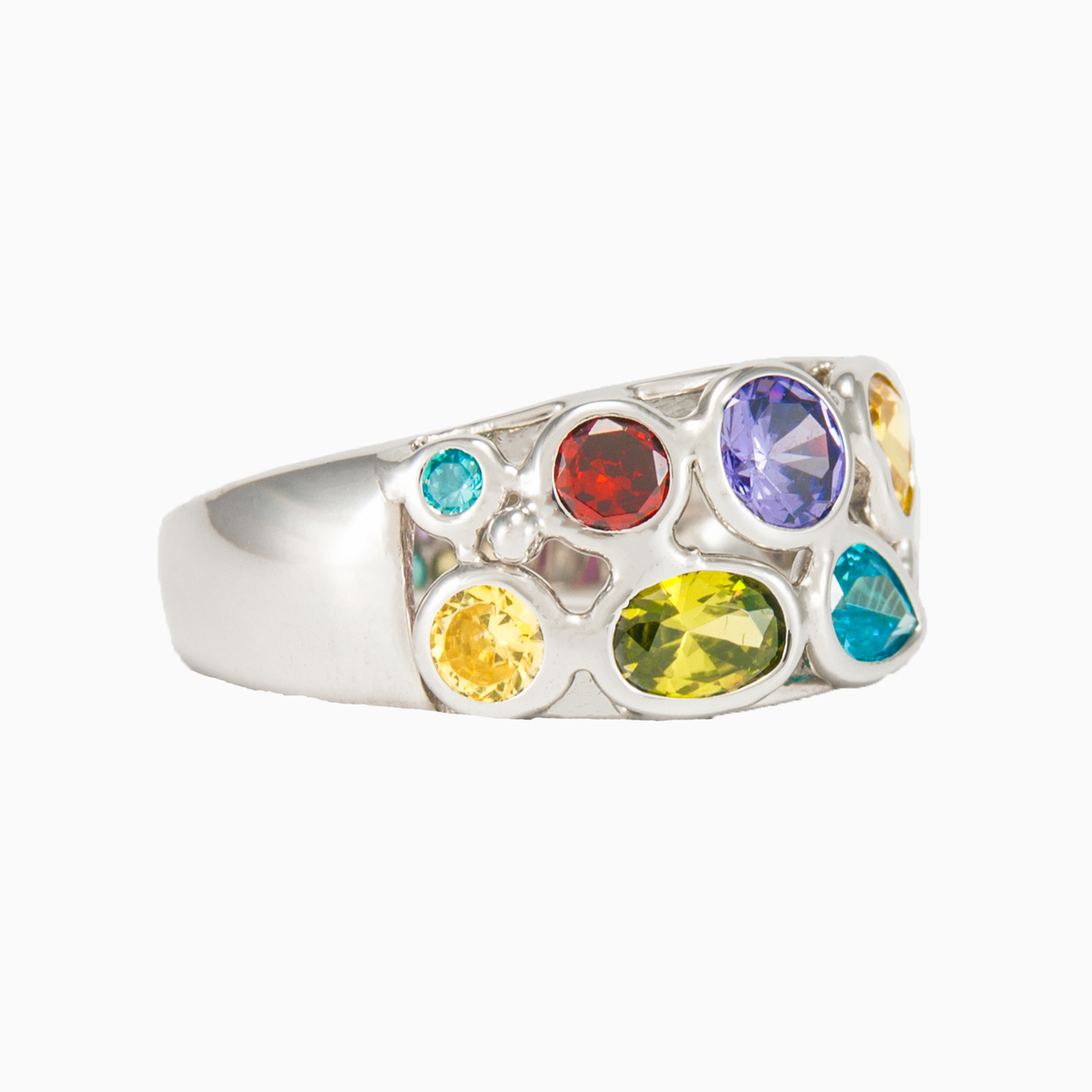 Mosaico Weißgold Bandring Frauen Ringe Mosaico N.4