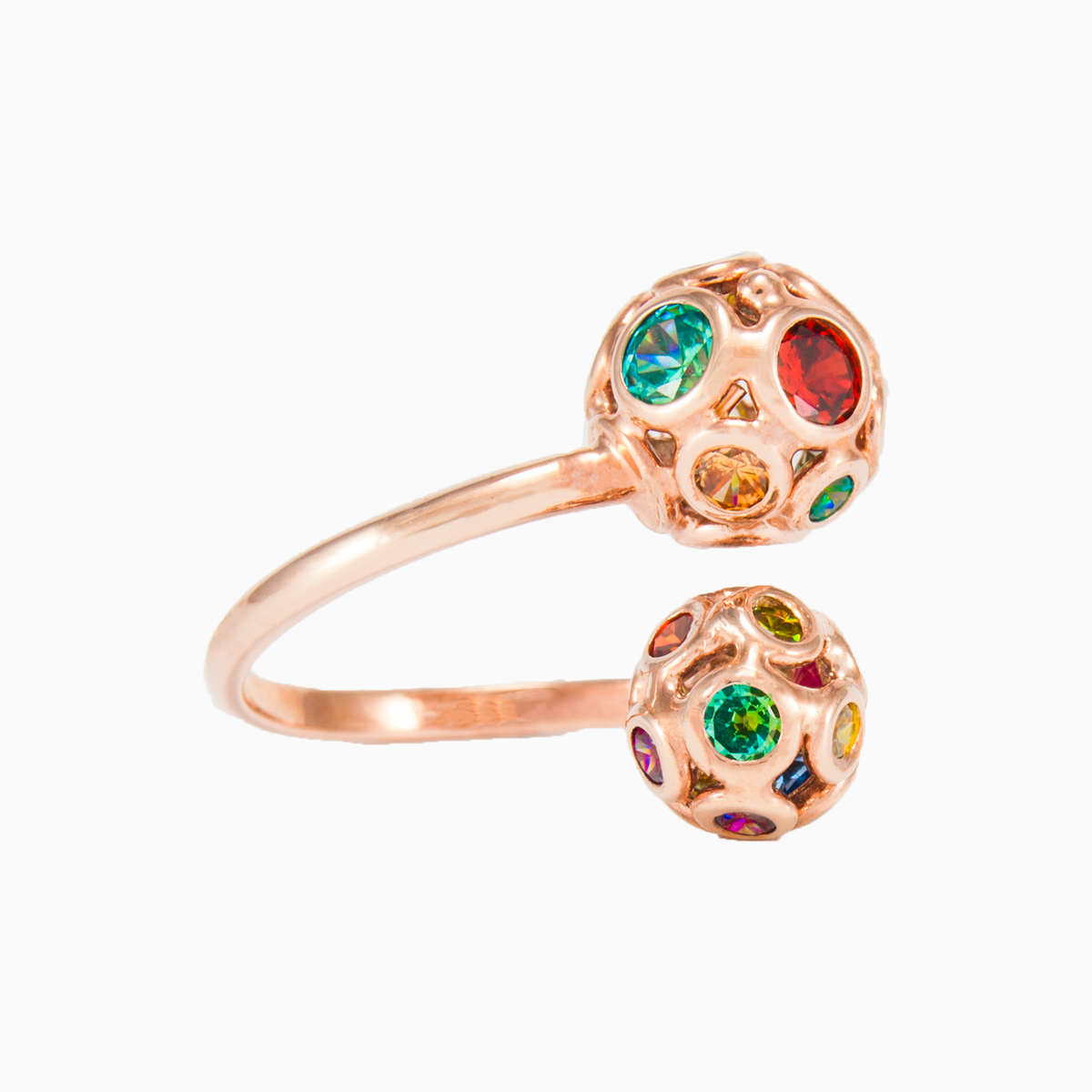 Mosaico rose beads open ring woman Rings Mosaico N.2