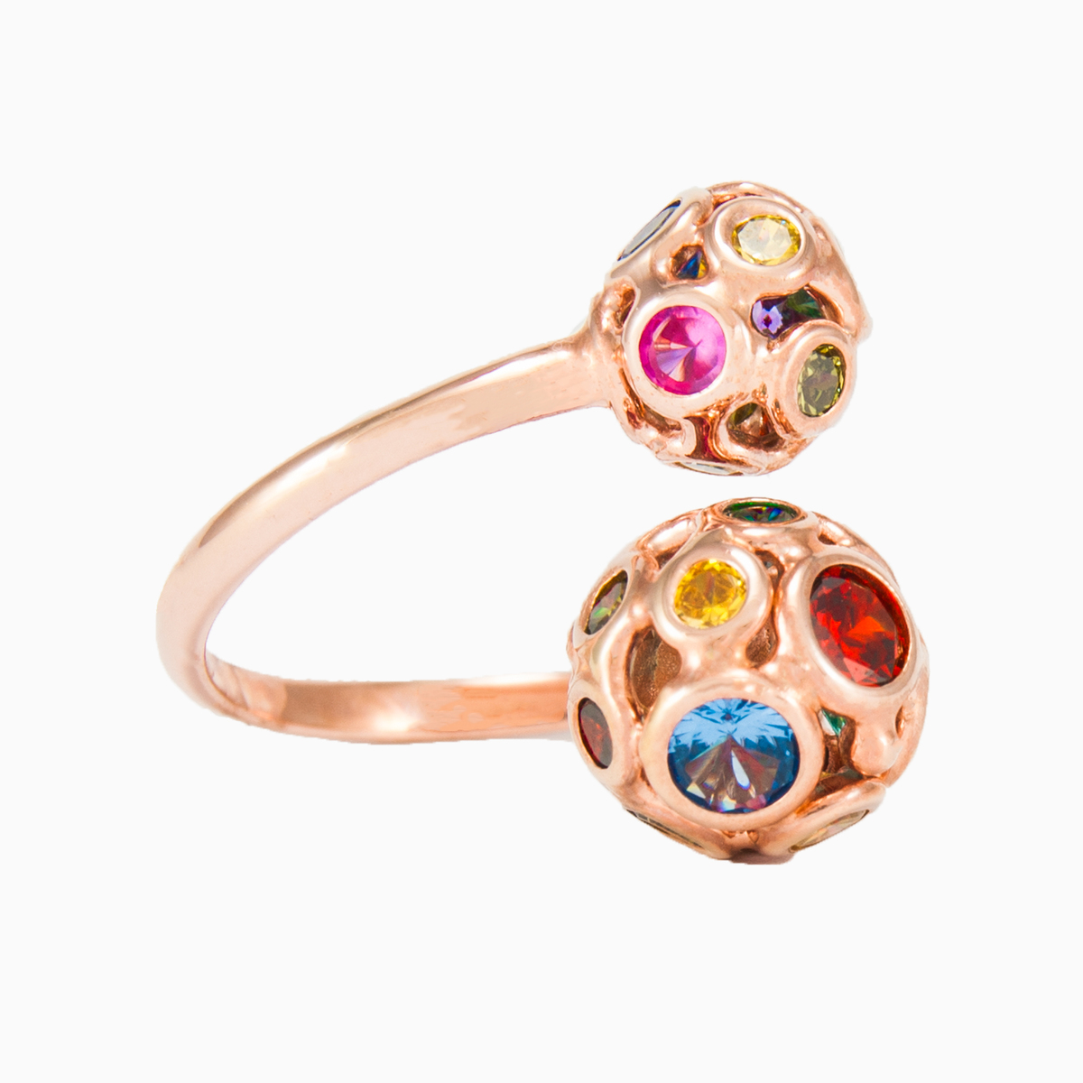 Mosaico rose beads open ring woman Rings Mosaico N.4