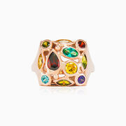 Anillo cuadrado de rosa de mosaico mujer Anillos Mosaico