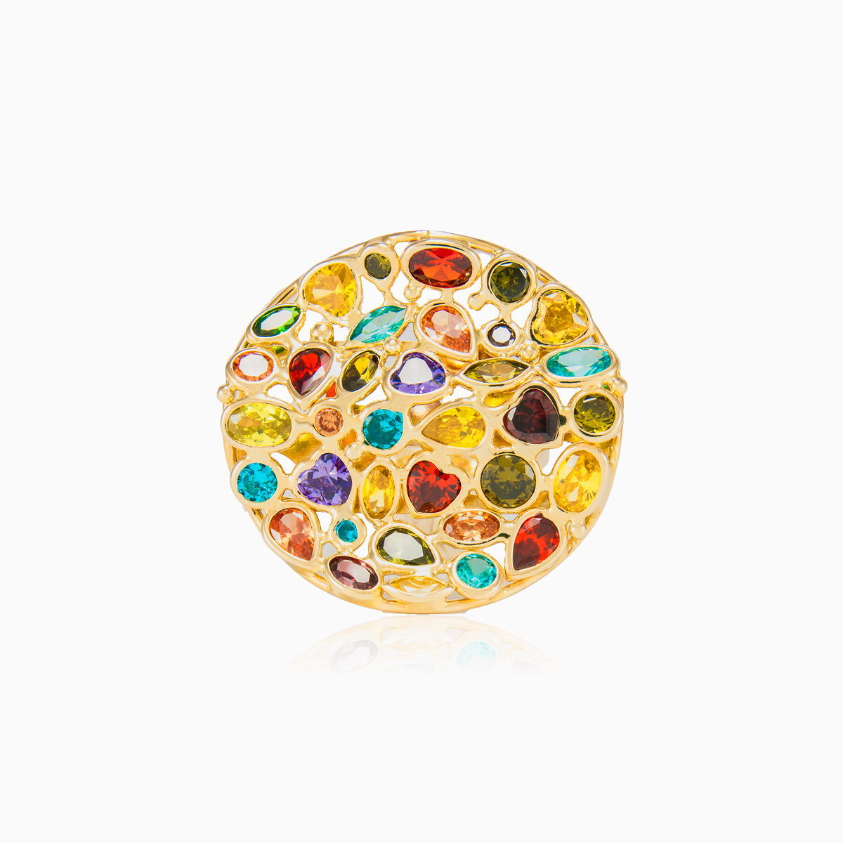 Mosaico curved medallion ring woman Rings Mosaico N.1