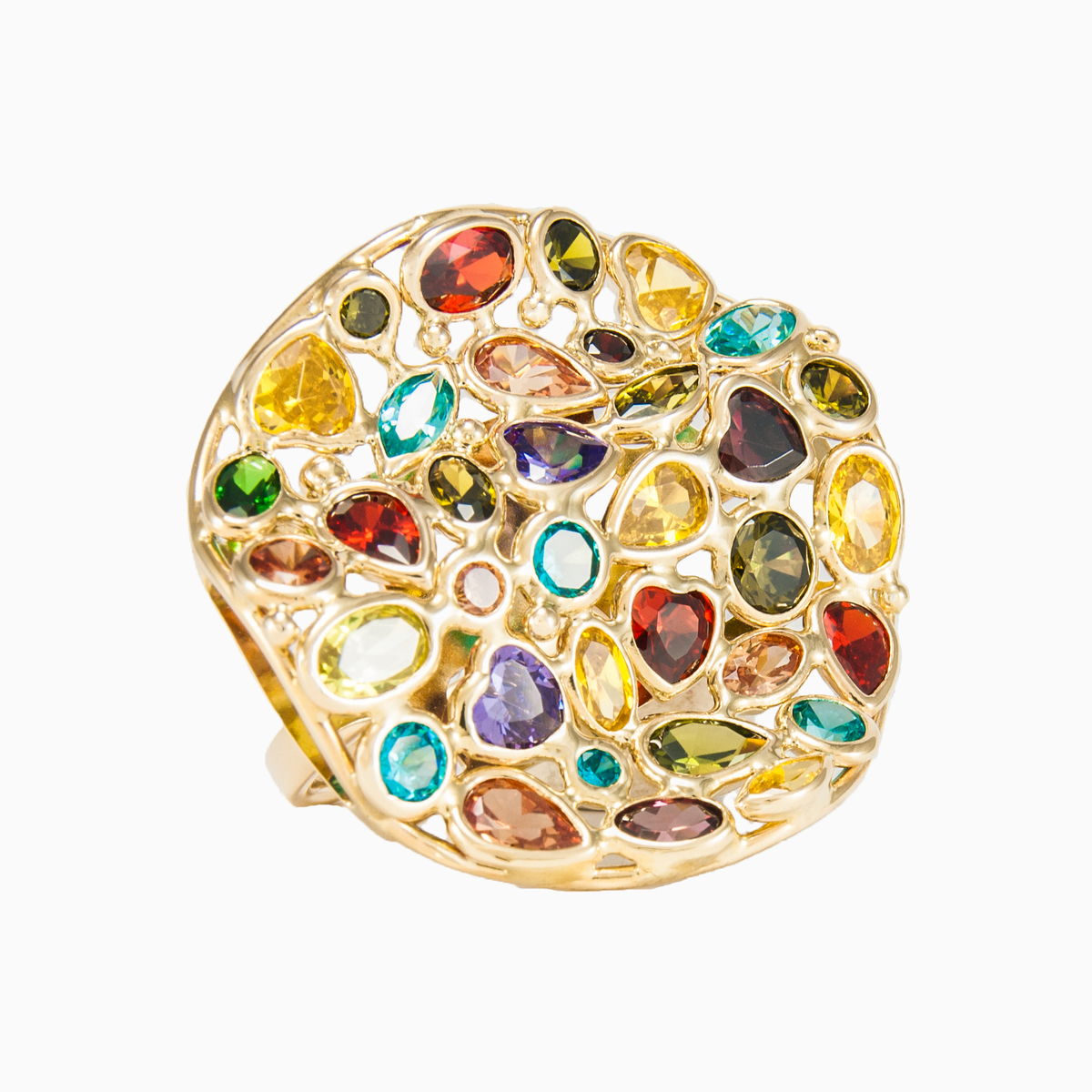 Mosaico curved medallion ring woman Rings Mosaico N.5