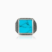 Bague de turquoise homme Bagues Detallado