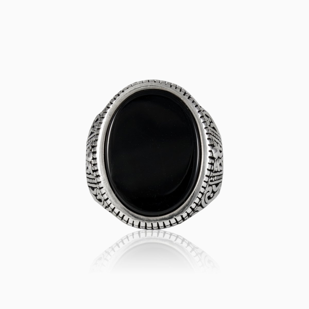 Ónix ovalado grande hombre Anillos Palmyra N.1