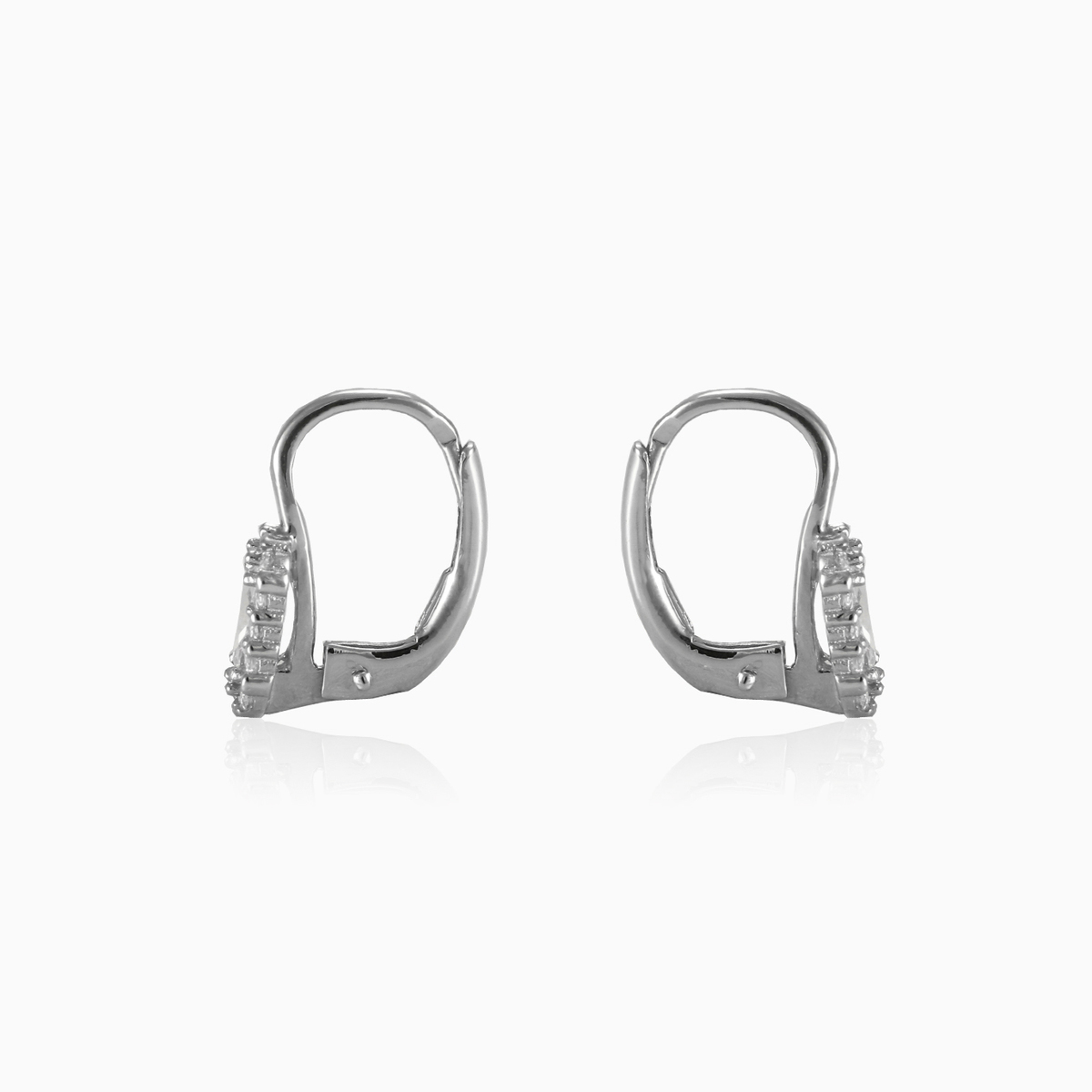 Rectangle white halo earrings woman Earrings Royal N.2